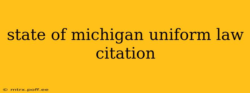 state of michigan uniform law citation