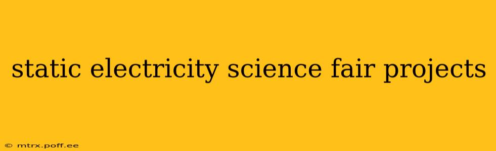 static electricity science fair projects