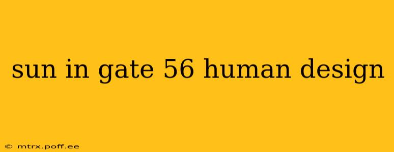 sun in gate 56 human design