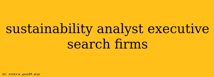 sustainability analyst executive search firms
