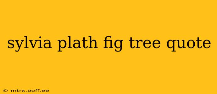 sylvia plath fig tree quote