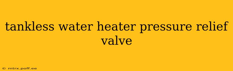 tankless water heater pressure relief valve