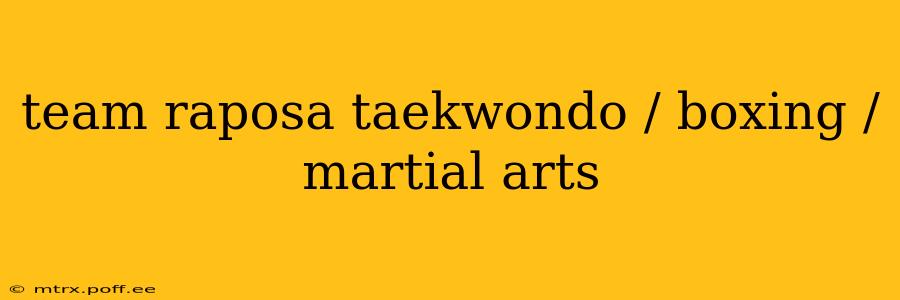 team raposa taekwondo / boxing / martial arts