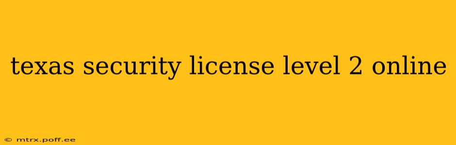 texas security license level 2 online