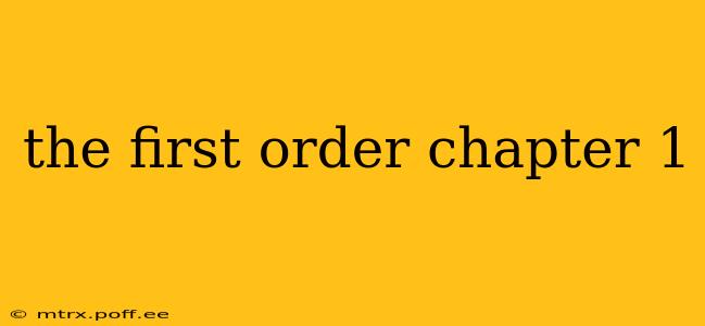 the first order chapter 1