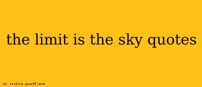 the limit is the sky quotes