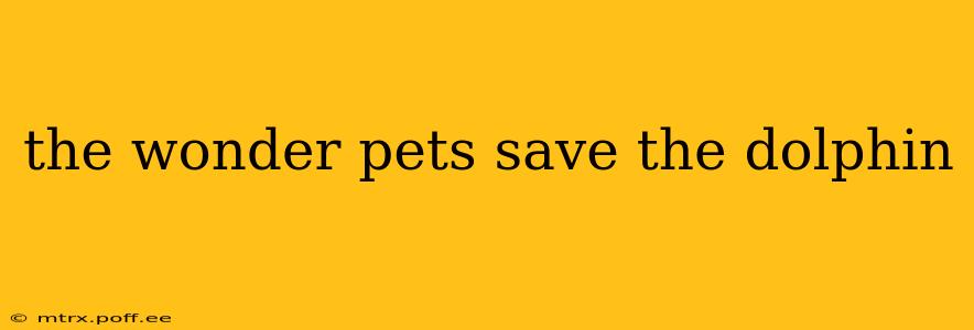 the wonder pets save the dolphin