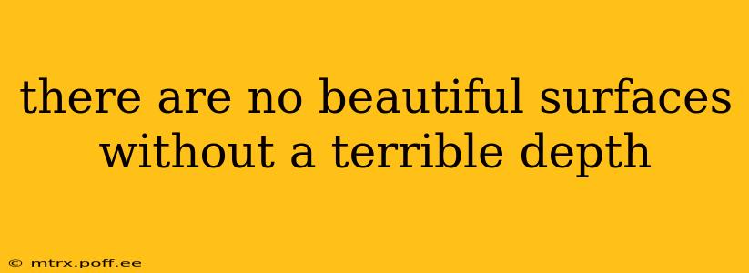 there are no beautiful surfaces without a terrible depth