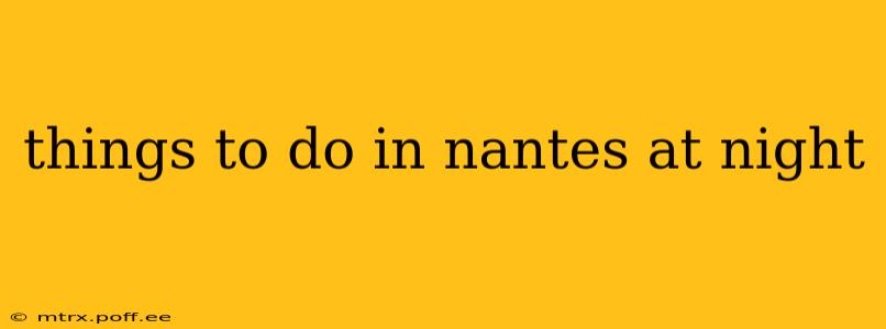 things to do in nantes at night