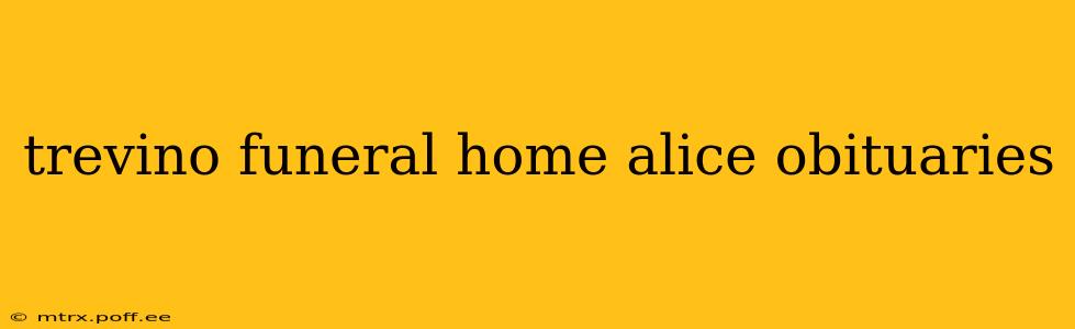 trevino funeral home alice obituaries