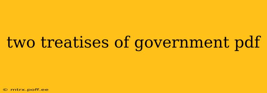 two treatises of government pdf