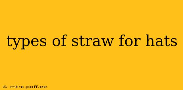 types of straw for hats