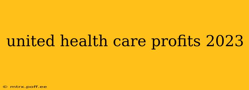 united health care profits 2023