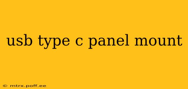 usb type c panel mount