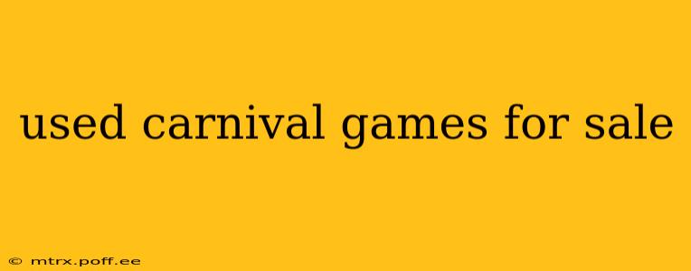 used carnival games for sale