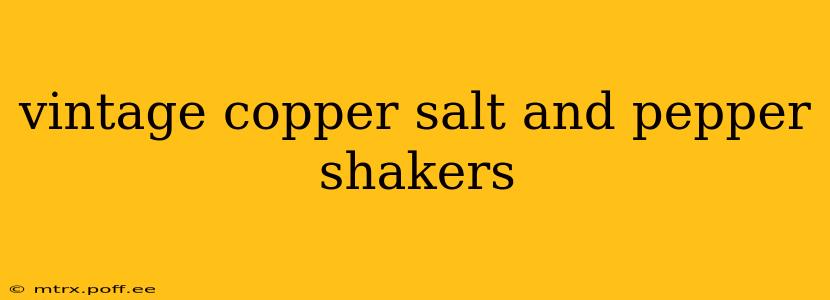 vintage copper salt and pepper shakers