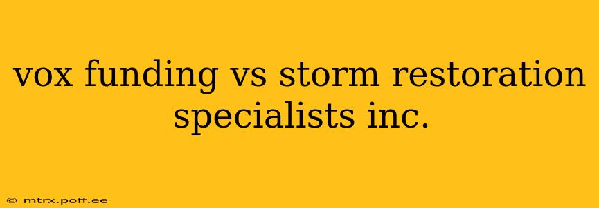 vox funding vs storm restoration specialists inc.