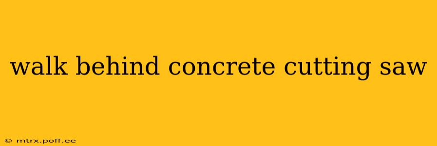 walk behind concrete cutting saw