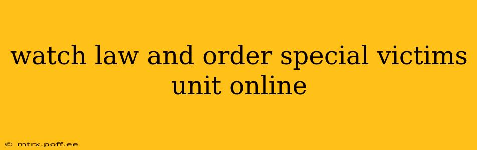 watch law and order special victims unit online