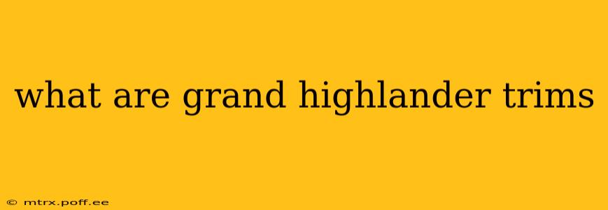 what are grand highlander trims