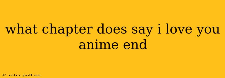what chapter does say i love you anime end