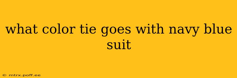 what color tie goes with navy blue suit
