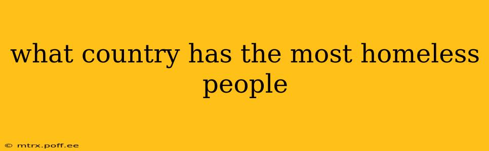 what country has the most homeless people