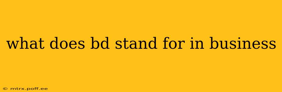 what does bd stand for in business