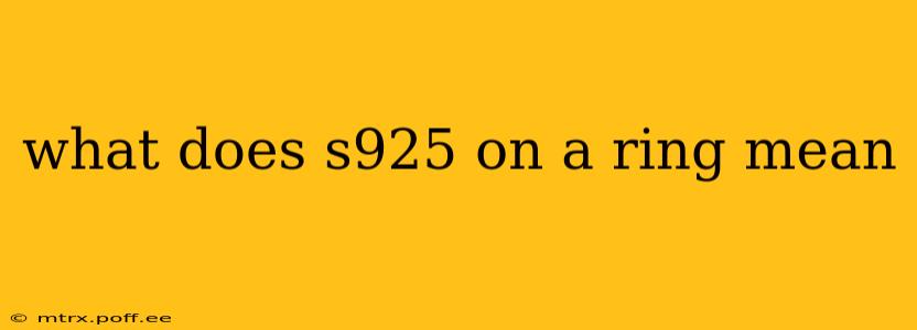 what does s925 on a ring mean