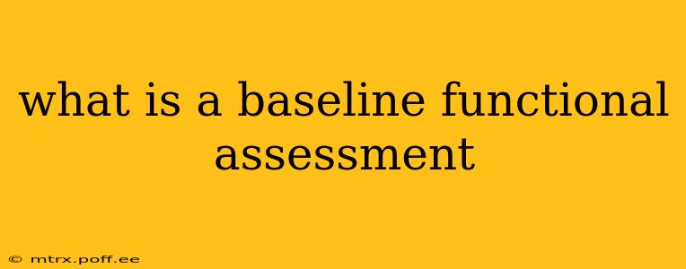 what is a baseline functional assessment
