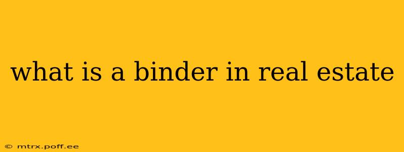 what is a binder in real estate