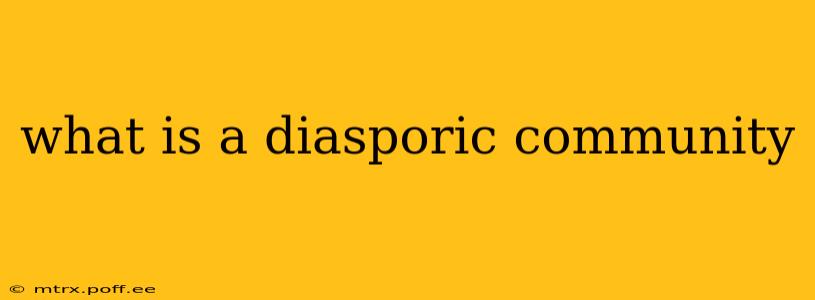 what is a diasporic community