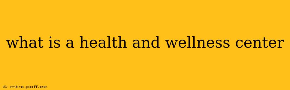 what is a health and wellness center