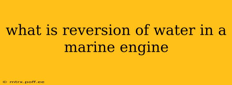 what is reversion of water in a marine engine