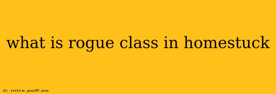 what is rogue class in homestuck