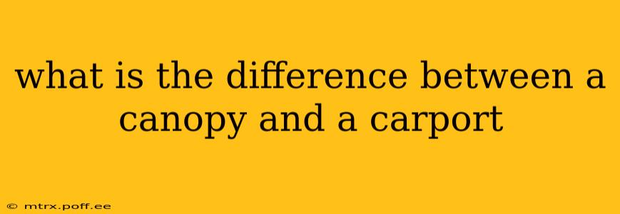 what is the difference between a canopy and a carport