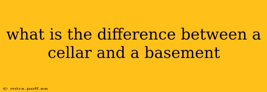 what is the difference between a cellar and a basement