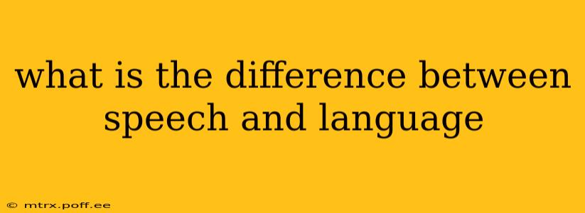 what is the difference between speech and language