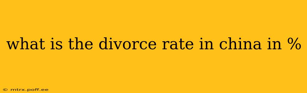 what is the divorce rate in china in %
