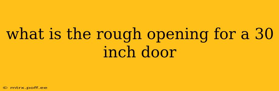 what is the rough opening for a 30 inch door