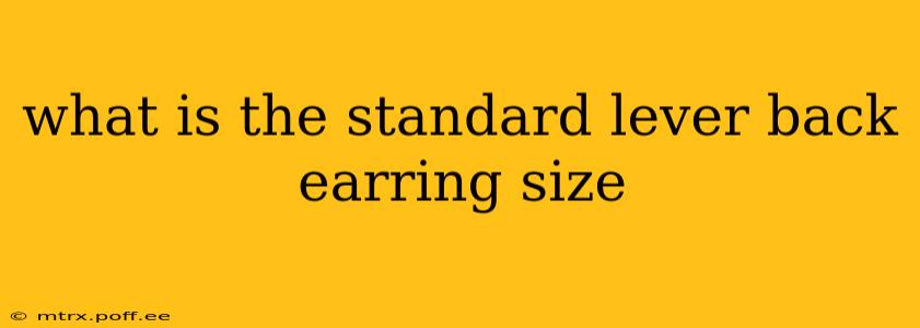 what is the standard lever back earring size