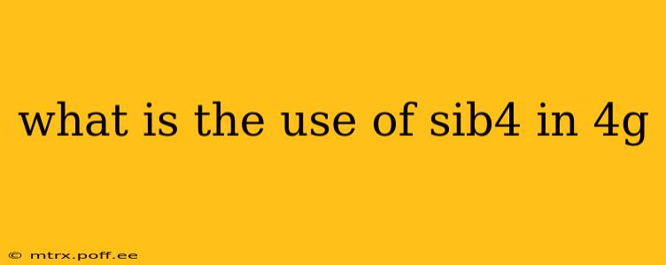 what is the use of sib4 in 4g