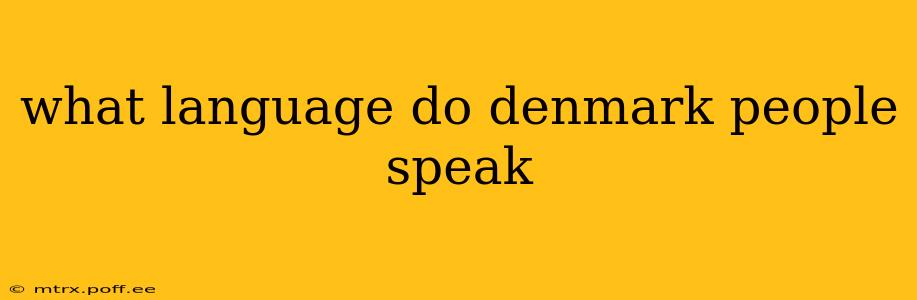 what language do denmark people speak