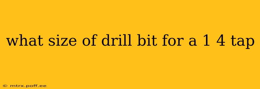 what size of drill bit for a 1 4 tap