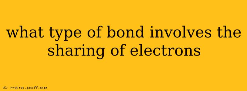 what type of bond involves the sharing of electrons