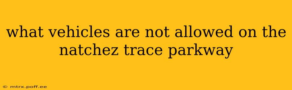 what vehicles are not allowed on the natchez trace parkway
