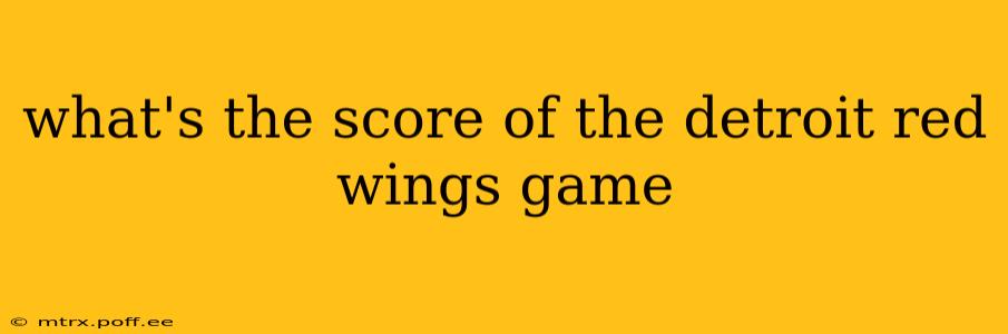 what's the score of the detroit red wings game