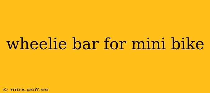 wheelie bar for mini bike