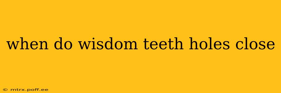 when do wisdom teeth holes close