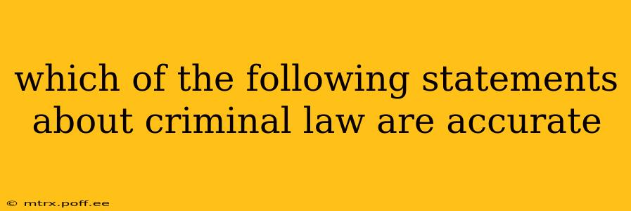 which of the following statements about criminal law are accurate